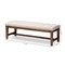 Baxton Studio Ainsley Beige Upholstered Walnut Finished Rubberwood Bench 147-8232 - alternate 3
